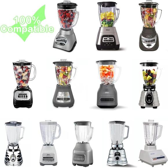 Oster Blender Glass Jar 6-Cup Replacement with Blade Base & Gaskets Fits Classic - Picture 4 of 7